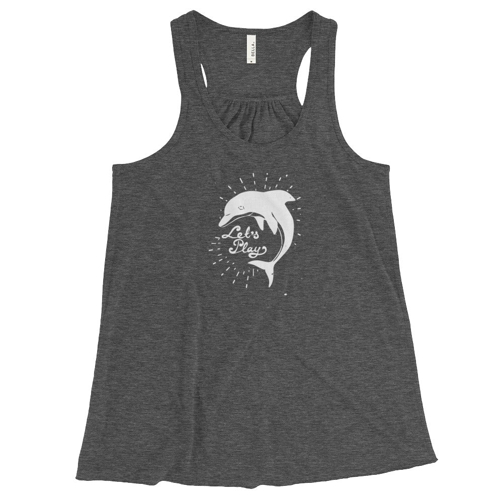 Let's Play Women's Flowy Racerback Tank - Splashing Apparel
