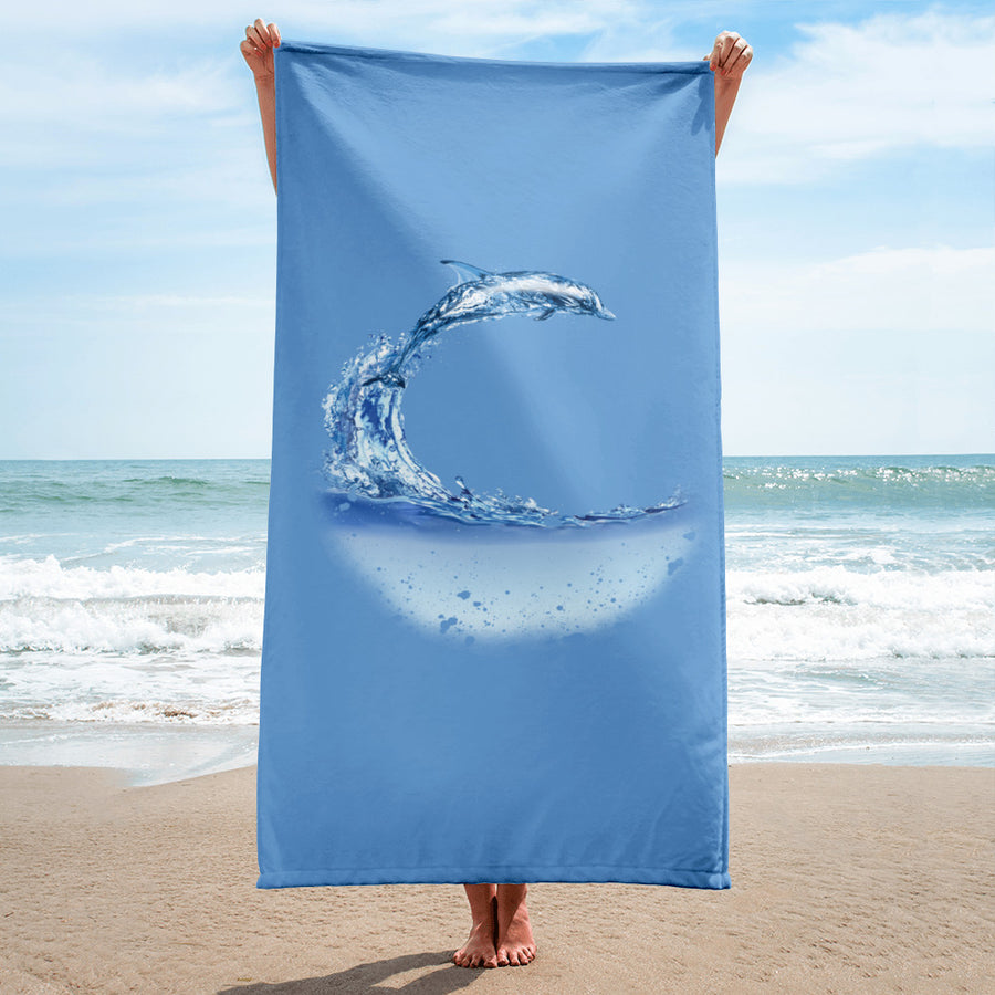 Aqua Dolphin Towel - Splashing Apparel