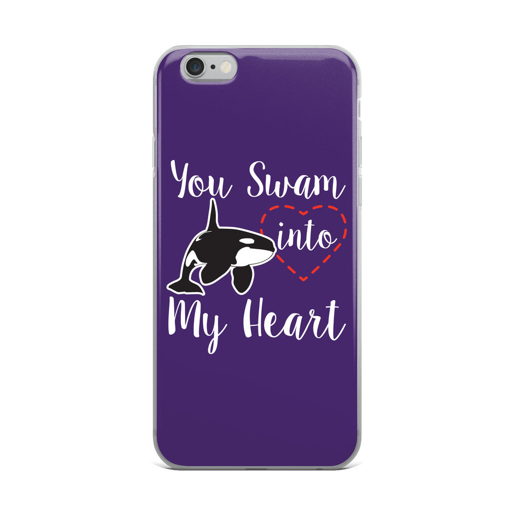 You Swam into My Heart iPhone Case Purple - Splashing Apparel