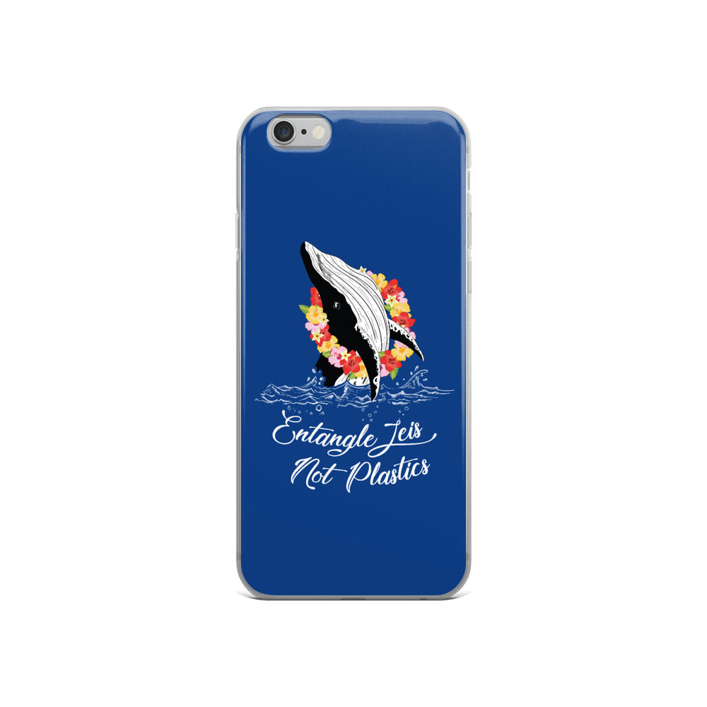 Entangle Leis Not Plastics iPhone Case Dark Blue - Splashing Apparel