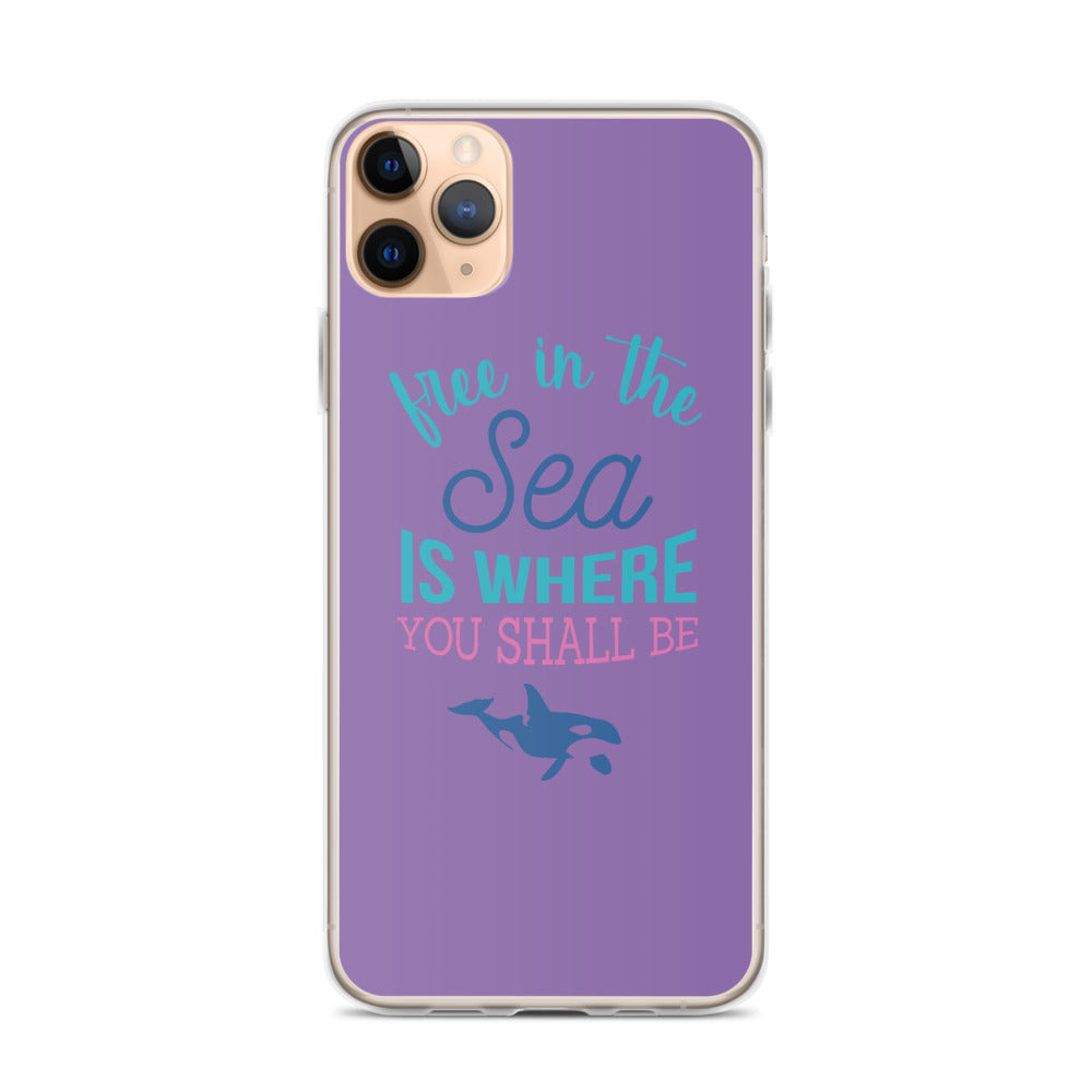 Free in the Sea iPhone Case Purple - Splashing Apparel
