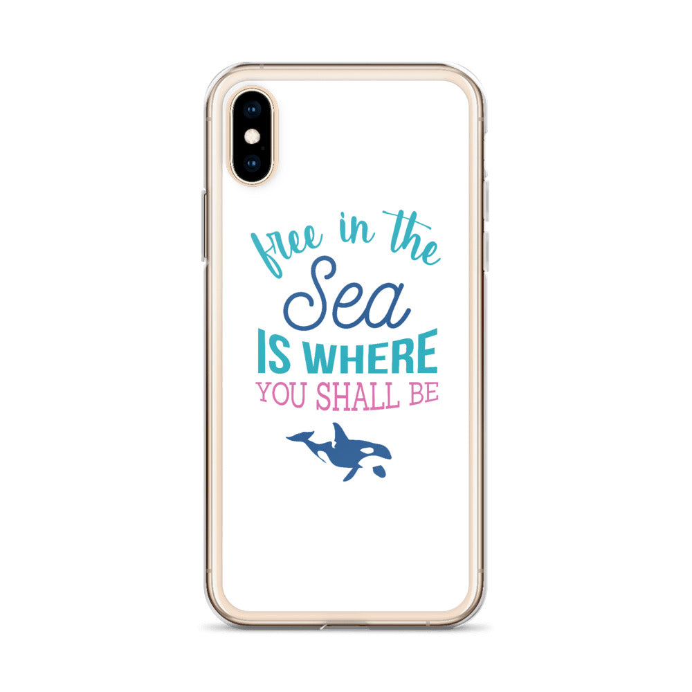 Free in the Sea iPhone Case White - Splashing Apparel