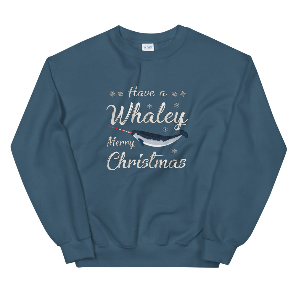 Candy Cane Narwhal Sweatshirt - Splashing Apparel