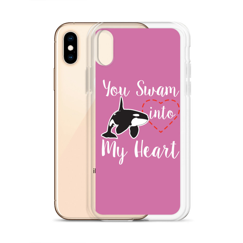 You Swam into My Heart iPhone Case Pink - Splashing Apparel
