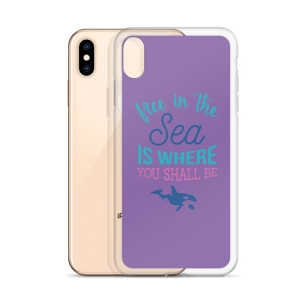 Free in the Sea iPhone Case Purple - Splashing Apparel