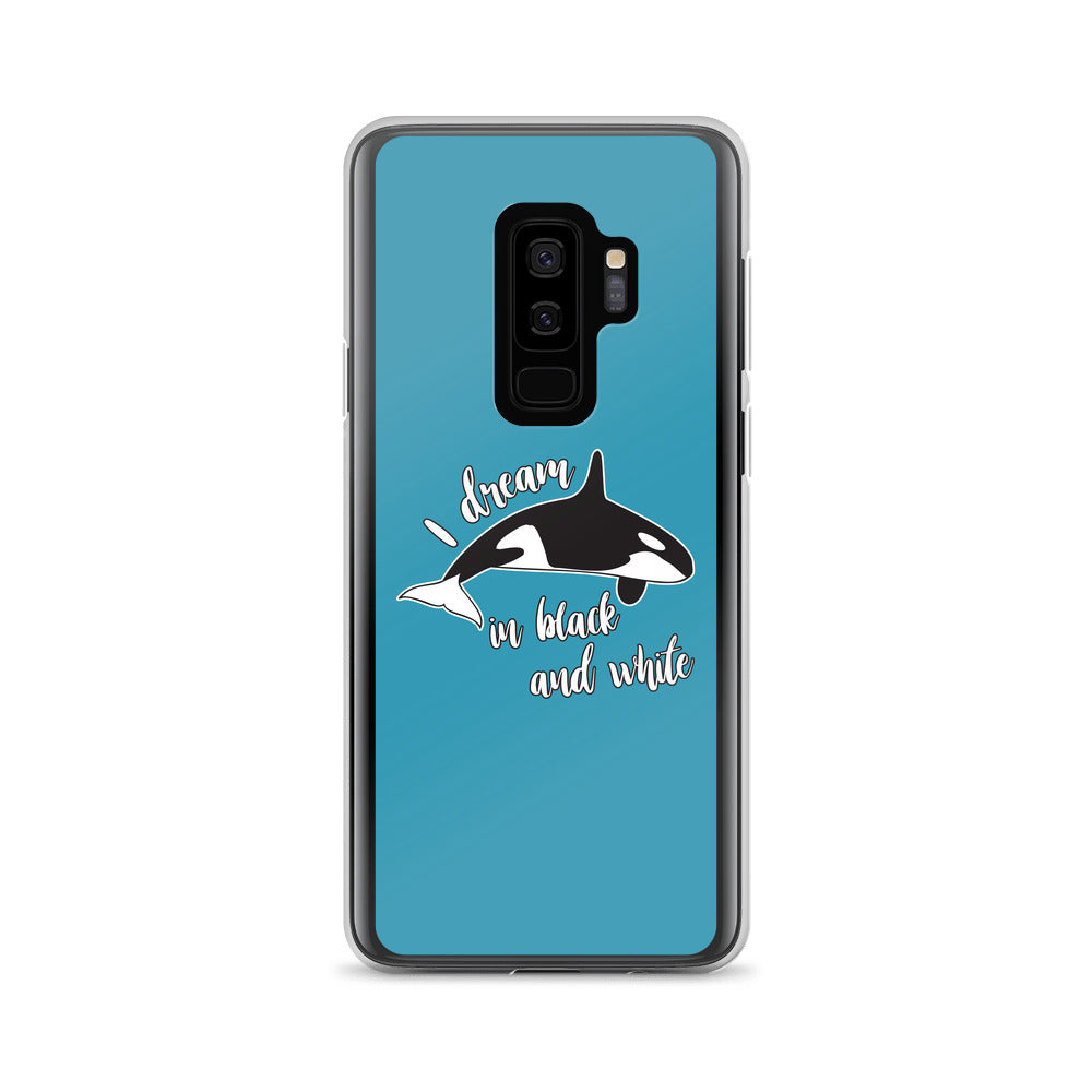 Dream in Black and White Samsung Case Blue - Splashing Apparel