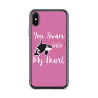 You Swam into My Heart iPhone Case Pink - Splashing Apparel