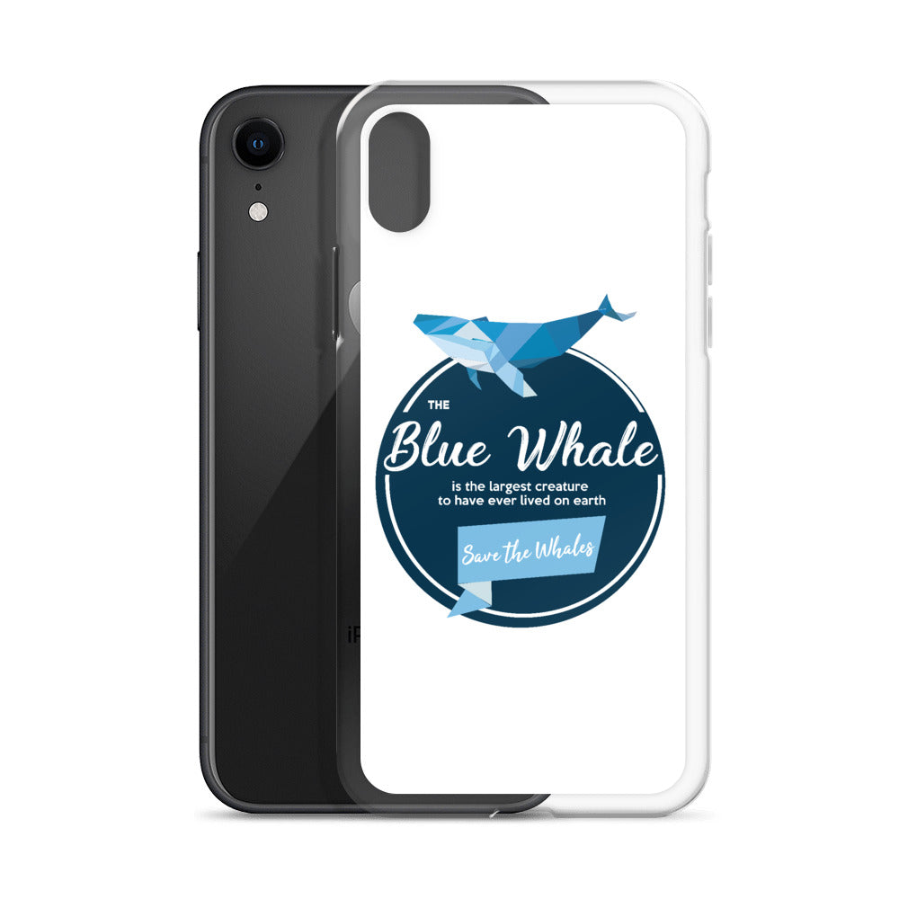 Blue Whale iPhone Case White - Splashing Apparel