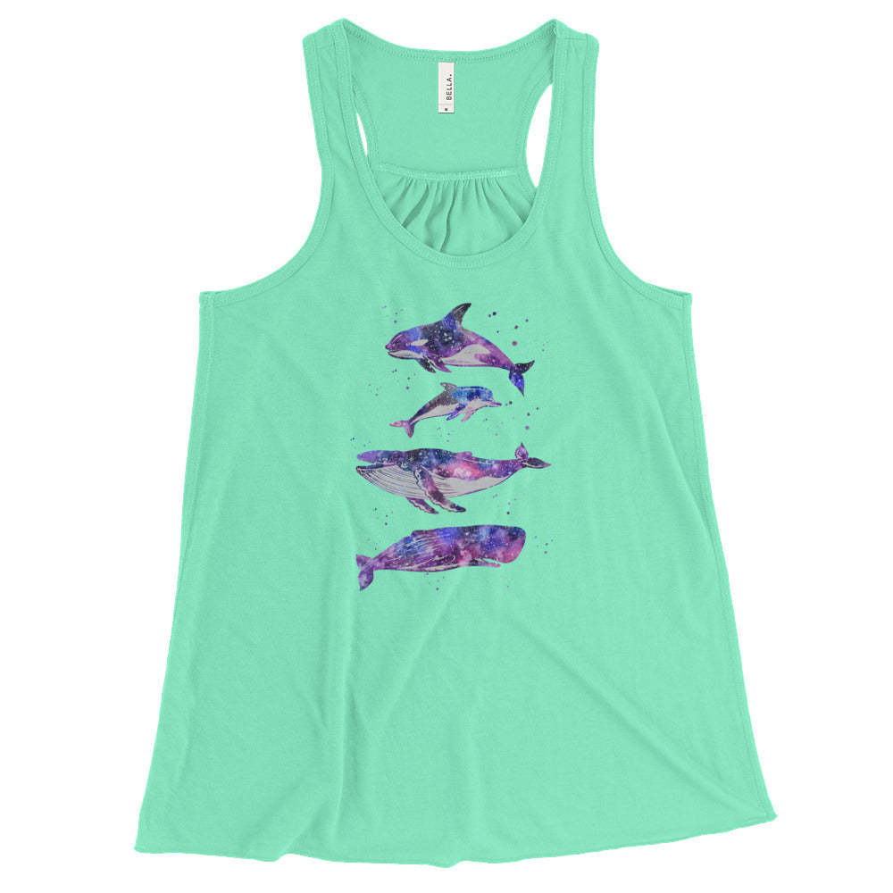 Cosmic Beauties Women's Flowy Racerback Tank - Splashing Apparel
