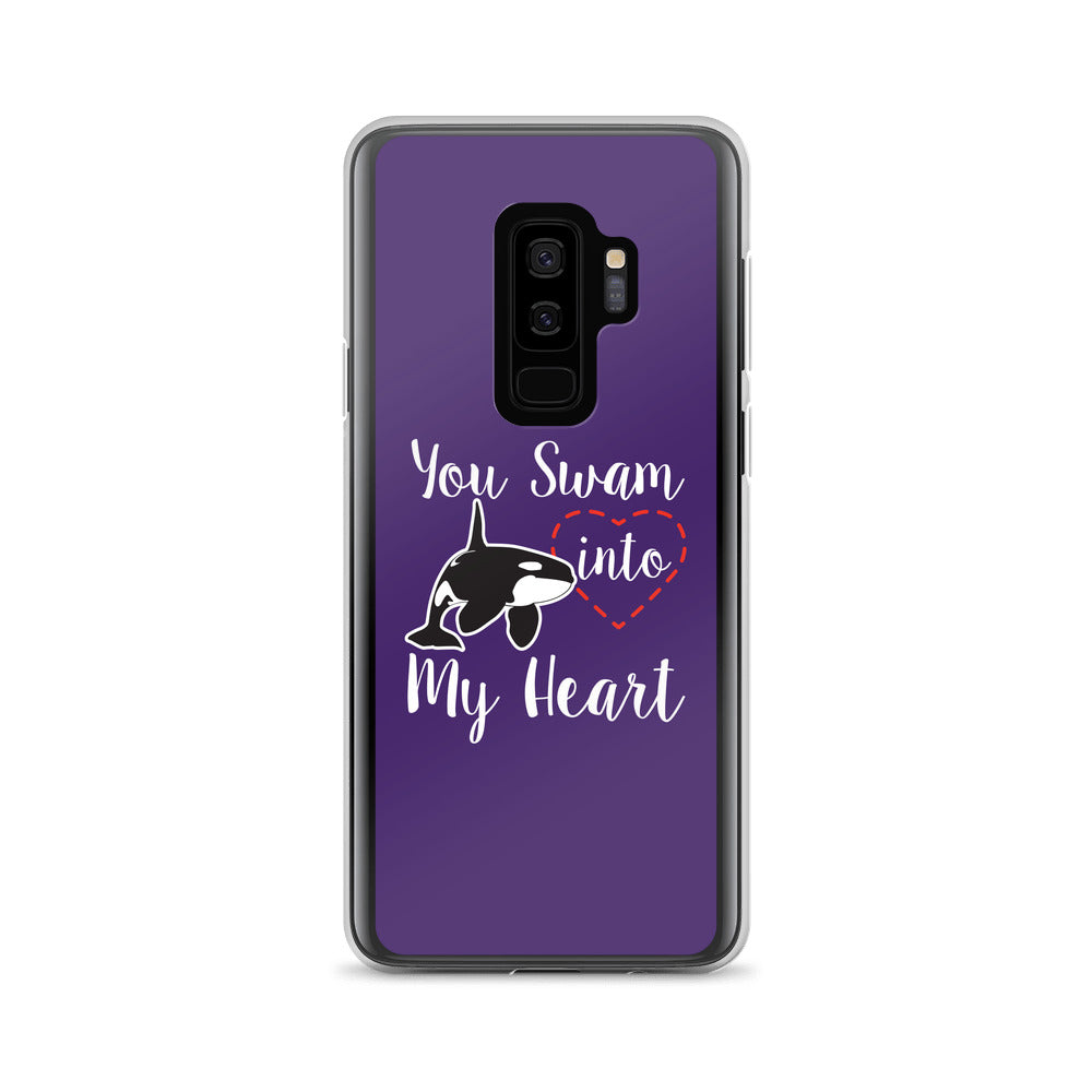 You Swam into My Heart Samsung Case Purple - Splashing Apparel