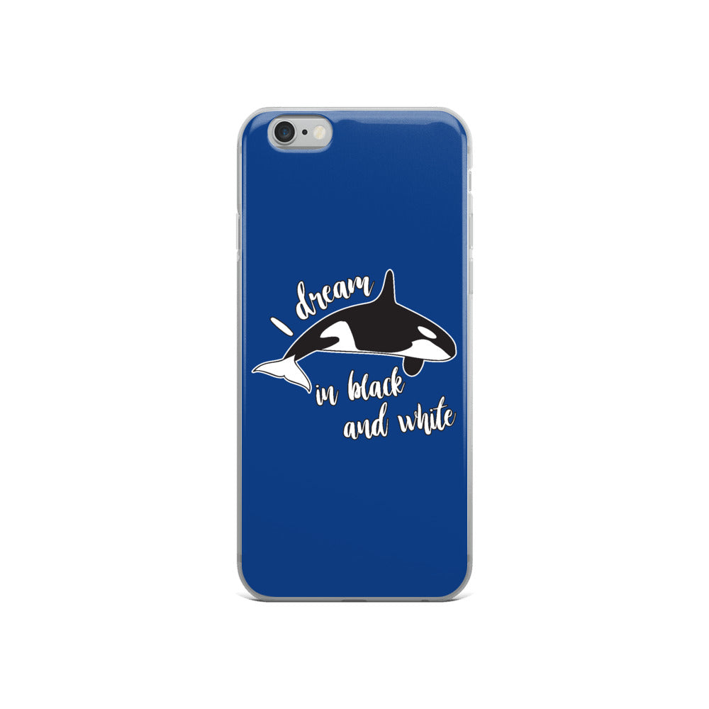 Dream in Black and White iPhone Case Dark Blue - Splashing Apparel