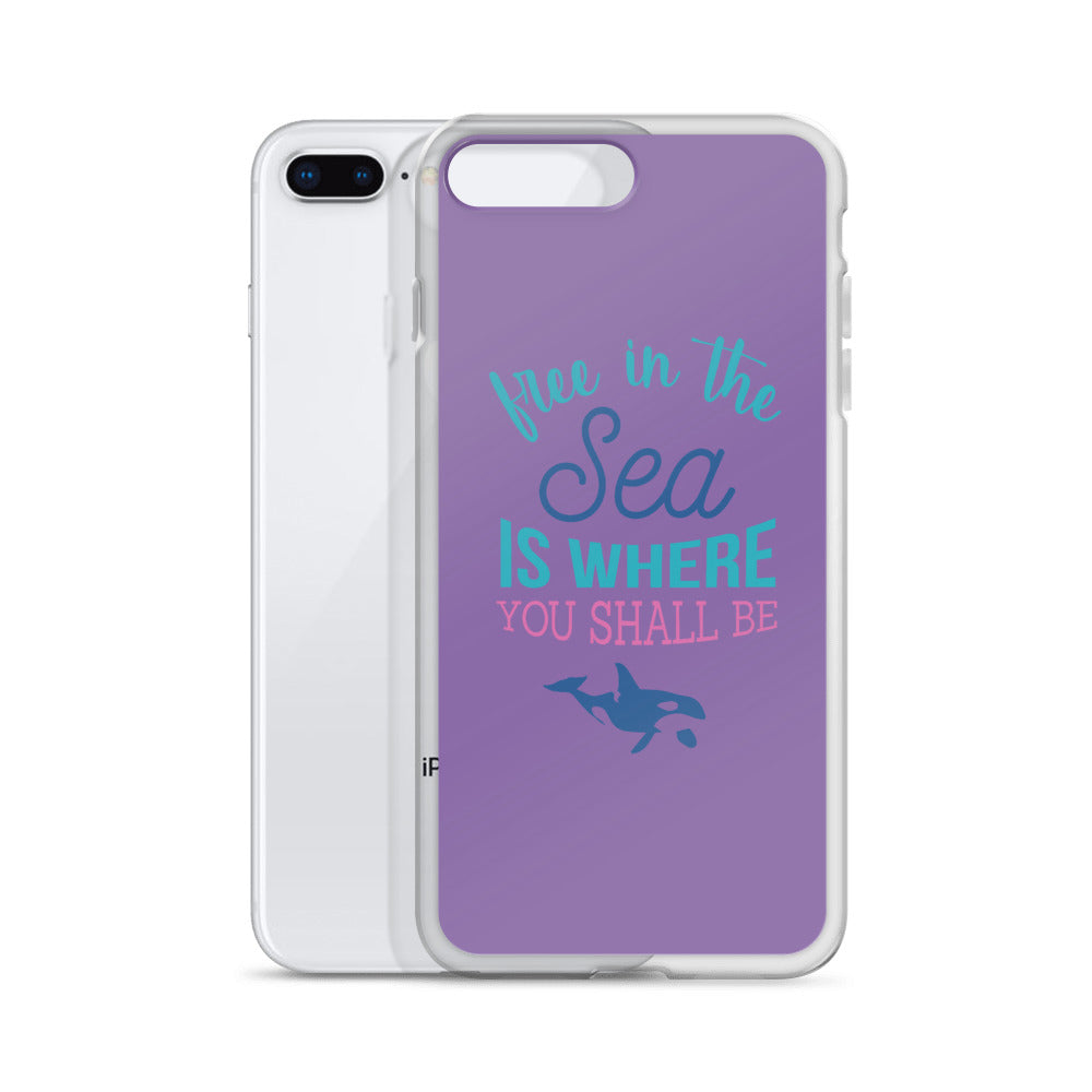 Free in the Sea iPhone Case Purple - Splashing Apparel