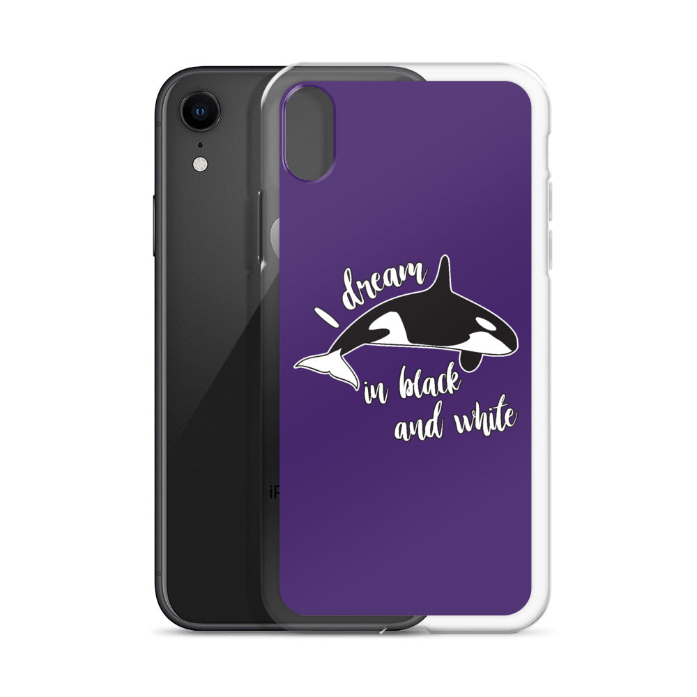 Dream in Black and White iPhone Case Purple - Splashing Apparel