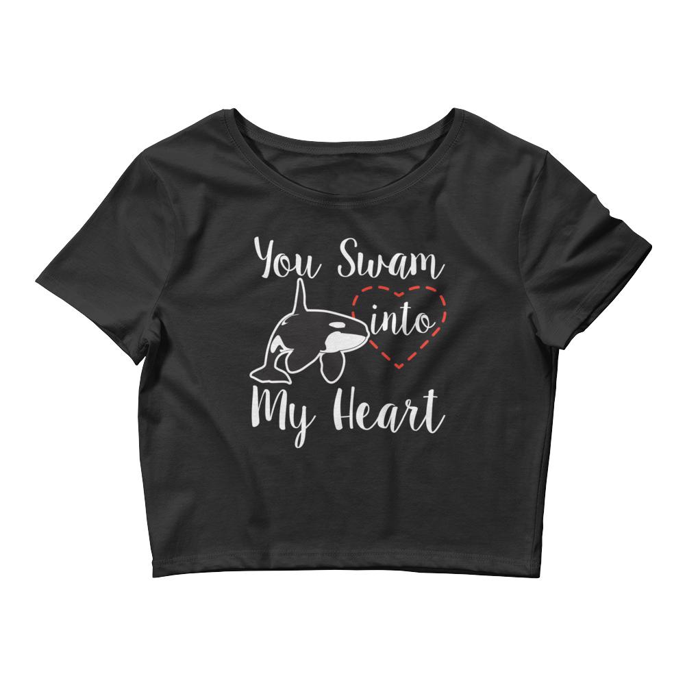You Swam into my Heart Women’s Crop Tee - Splashing Apparel