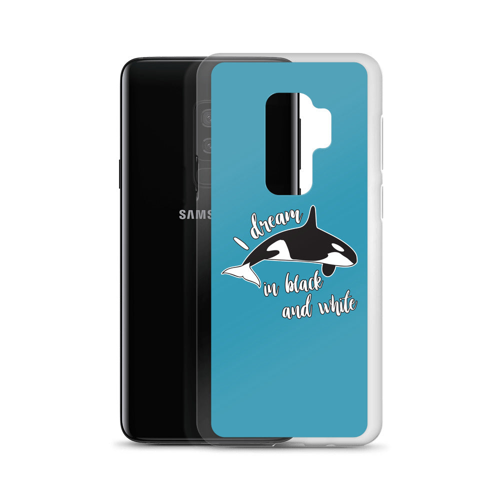 Dream in Black and White Samsung Case Blue - Splashing Apparel