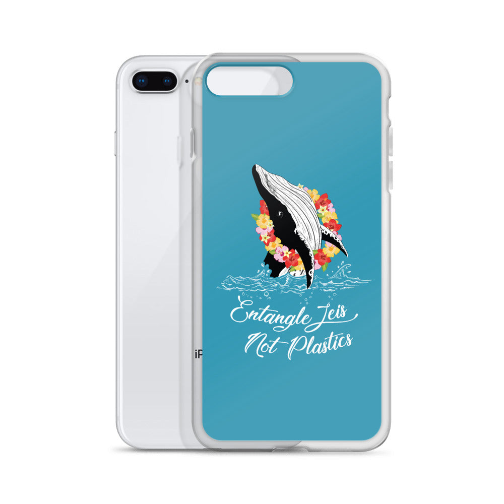 Entangle Leis Not Plastics iPhone Case Blue - Splashing Apparel