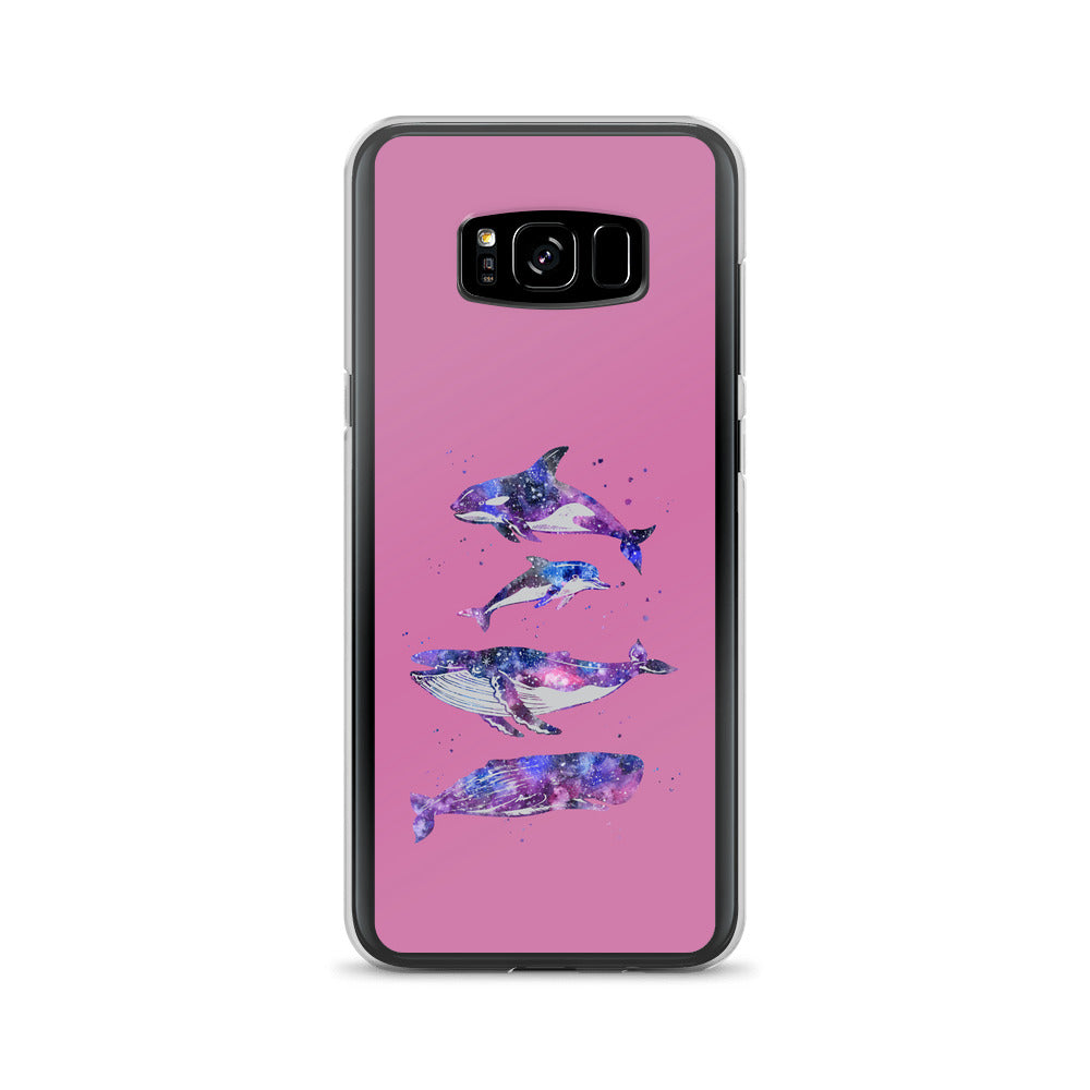 Stary Whales Samsung Case Pink - Splashing Apparel