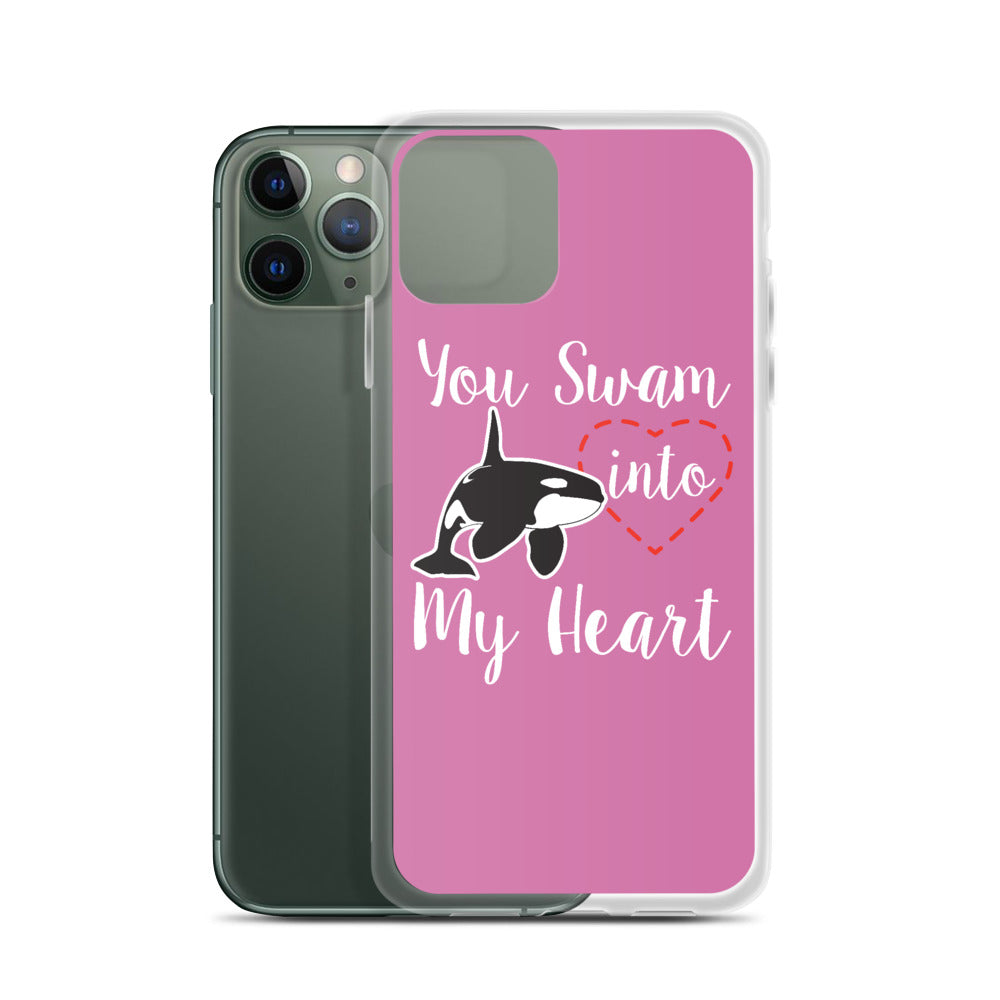 You Swam into My Heart iPhone Case Pink - Splashing Apparel
