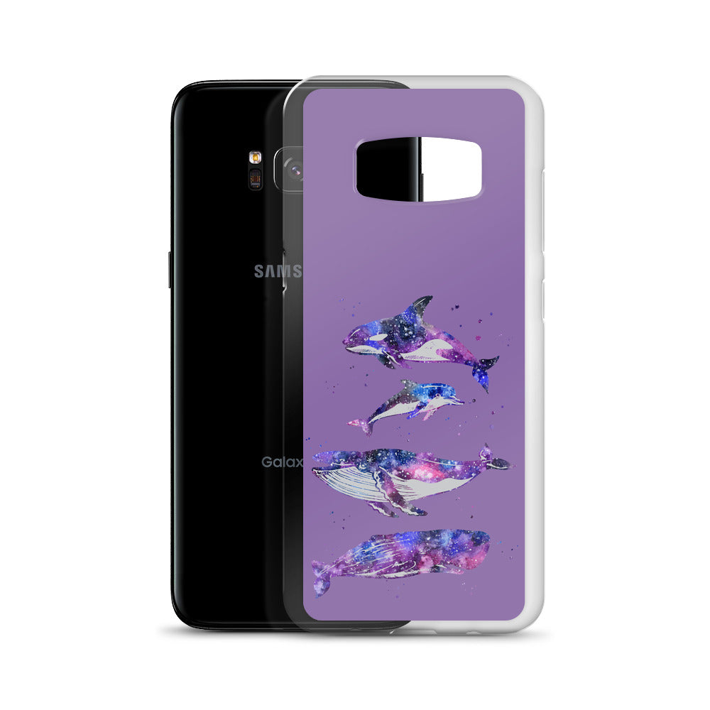 Stary Whales Samsung Case Purple - Splashing Apparel