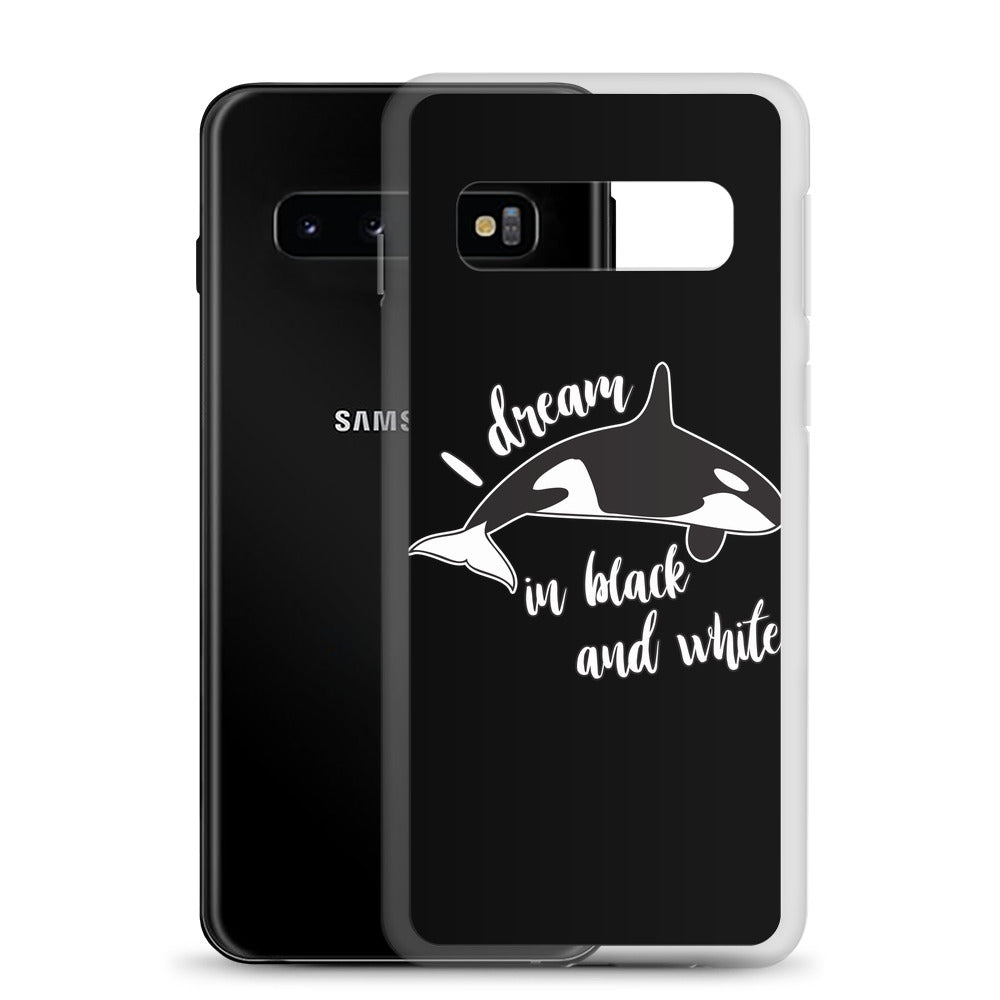 Dream in black and White Samsung Case Black - Splashing Apparel