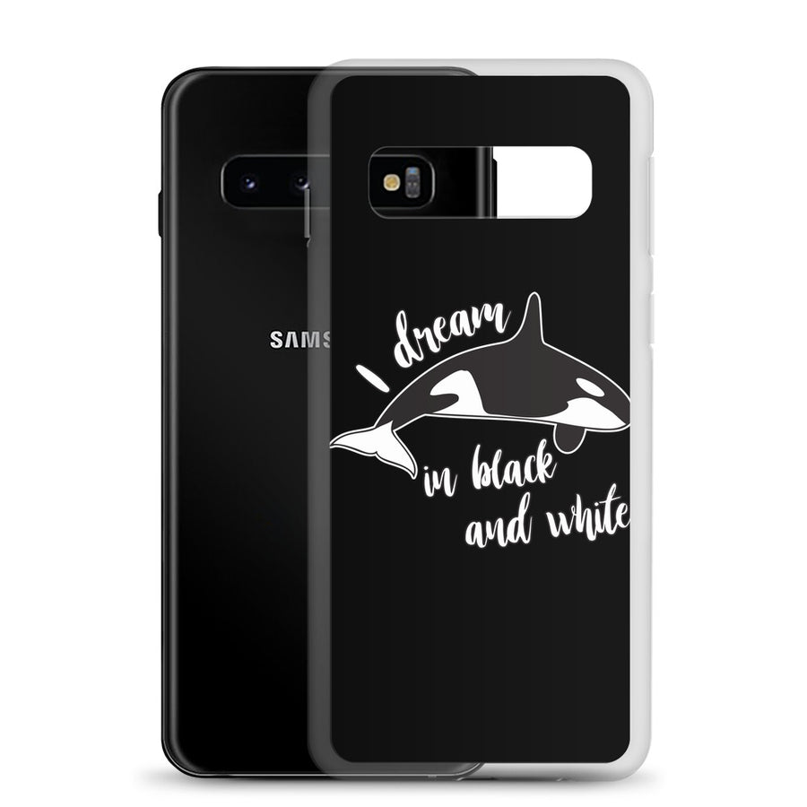 Dream in black and White Samsung Case Black - Splashing Apparel