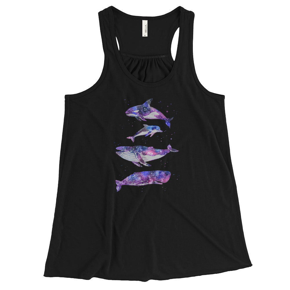 Cosmic Beauties Women's Flowy Racerback Tank - Splashing Apparel