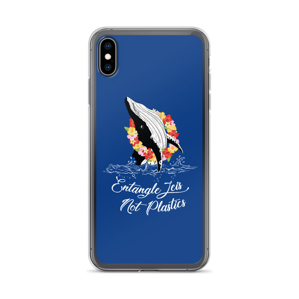 Entangle Leis Not Plastics iPhone Case Dark Blue - Splashing Apparel