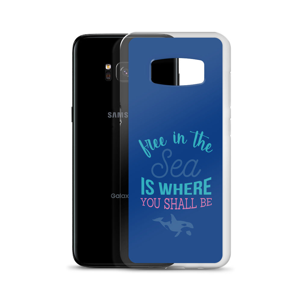 Free in the Sea Samsung Case Dark Blue - Splashing Apparel