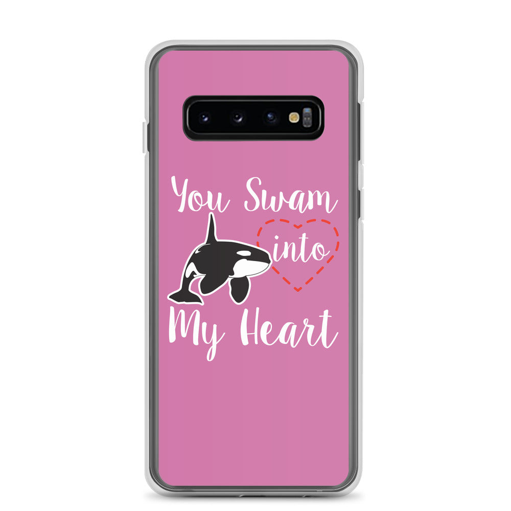You Swam into My Heart Samsung Case Pink - Splashing Apparel