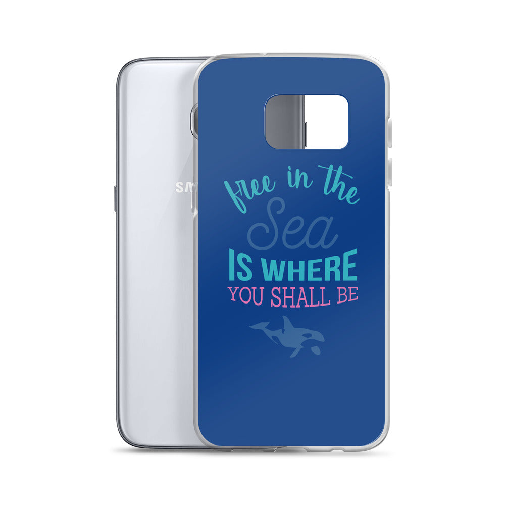 Free in the Sea Samsung Case Dark Blue - Splashing Apparel