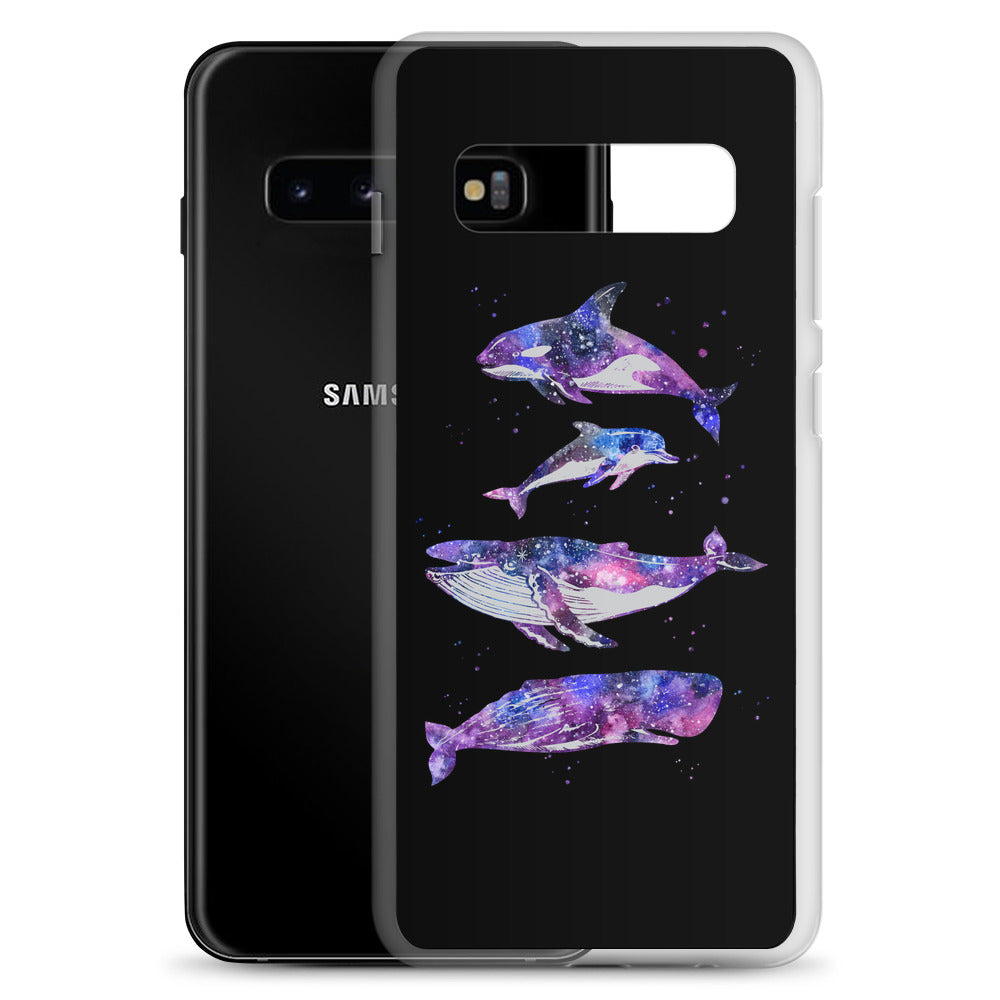 Stary Whales Samsung Case Black - Splashing Apparel