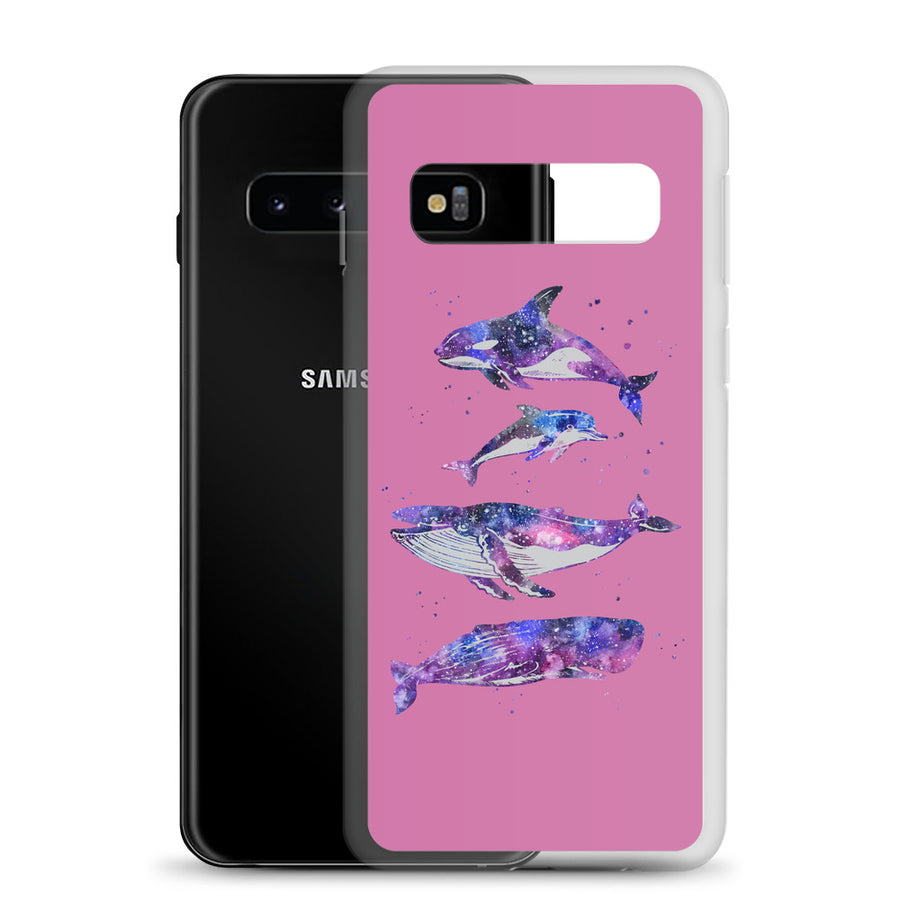 Stary Whales Samsung Case Pink - Splashing Apparel
