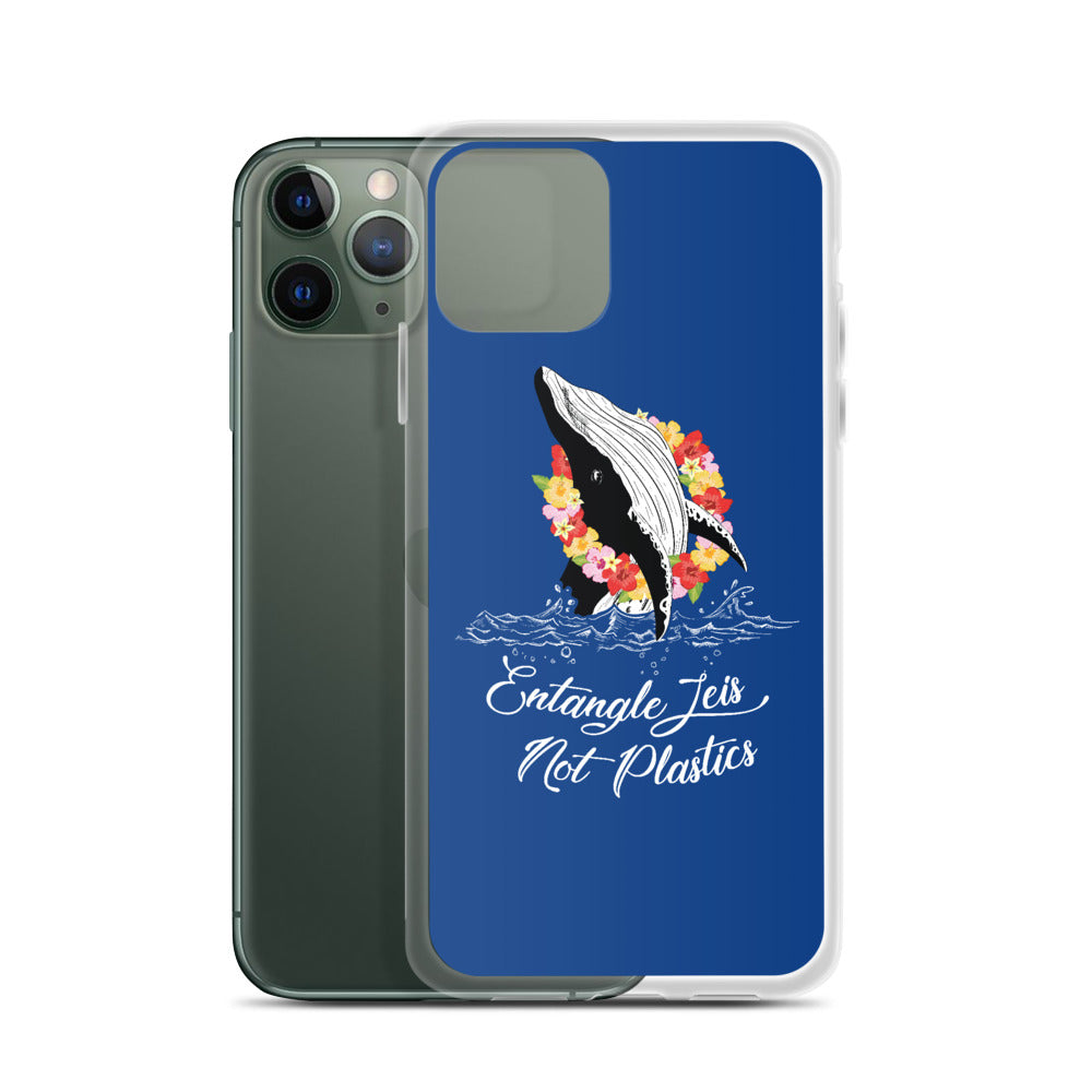 Entangle Leis Not Plastics iPhone Case Dark Blue - Splashing Apparel
