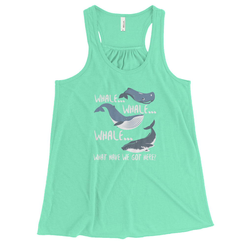 Whale Whale Whale Women's Flowy Racerback Tank - Splashing Apparel