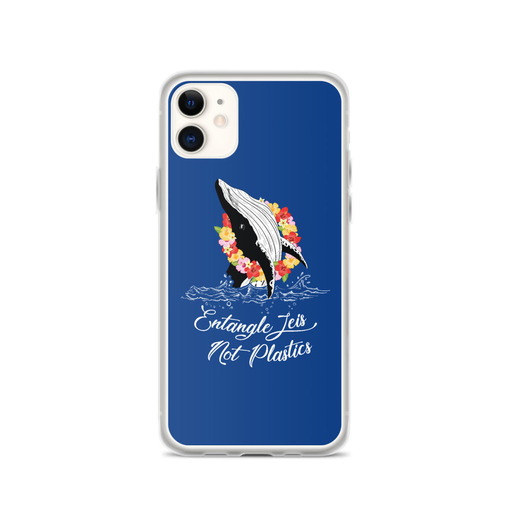 Entangle Leis Not Plastics iPhone Case Dark Blue - Splashing Apparel