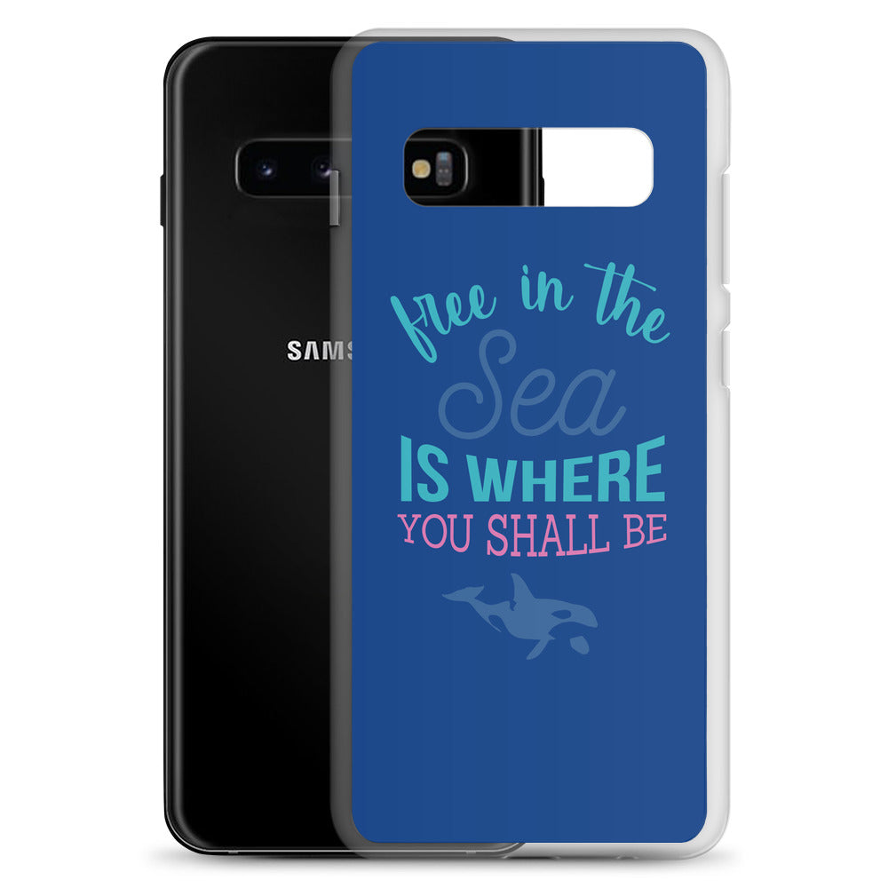 Free in the Sea Samsung Case Dark Blue - Splashing Apparel