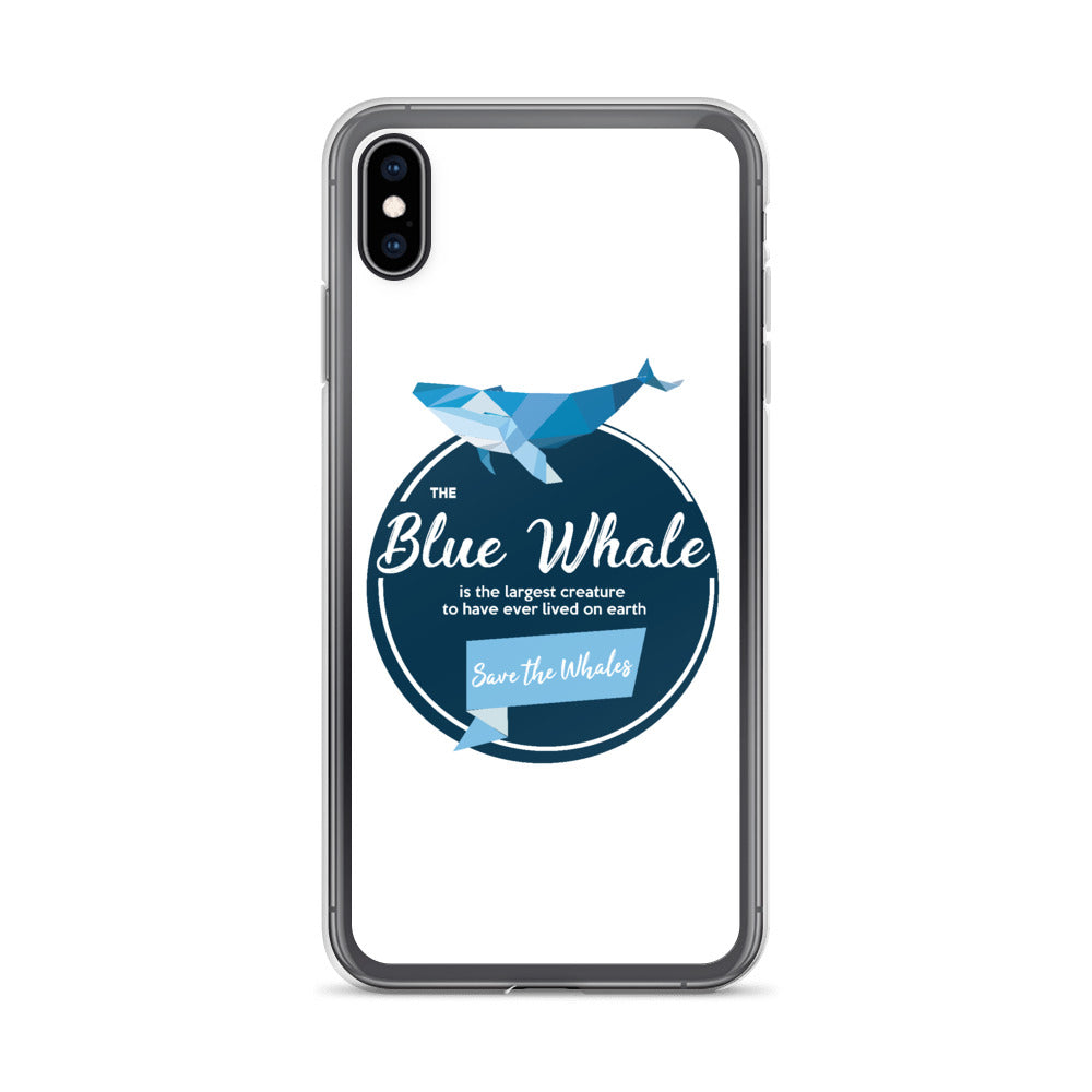 Blue Whale iPhone Case White - Splashing Apparel