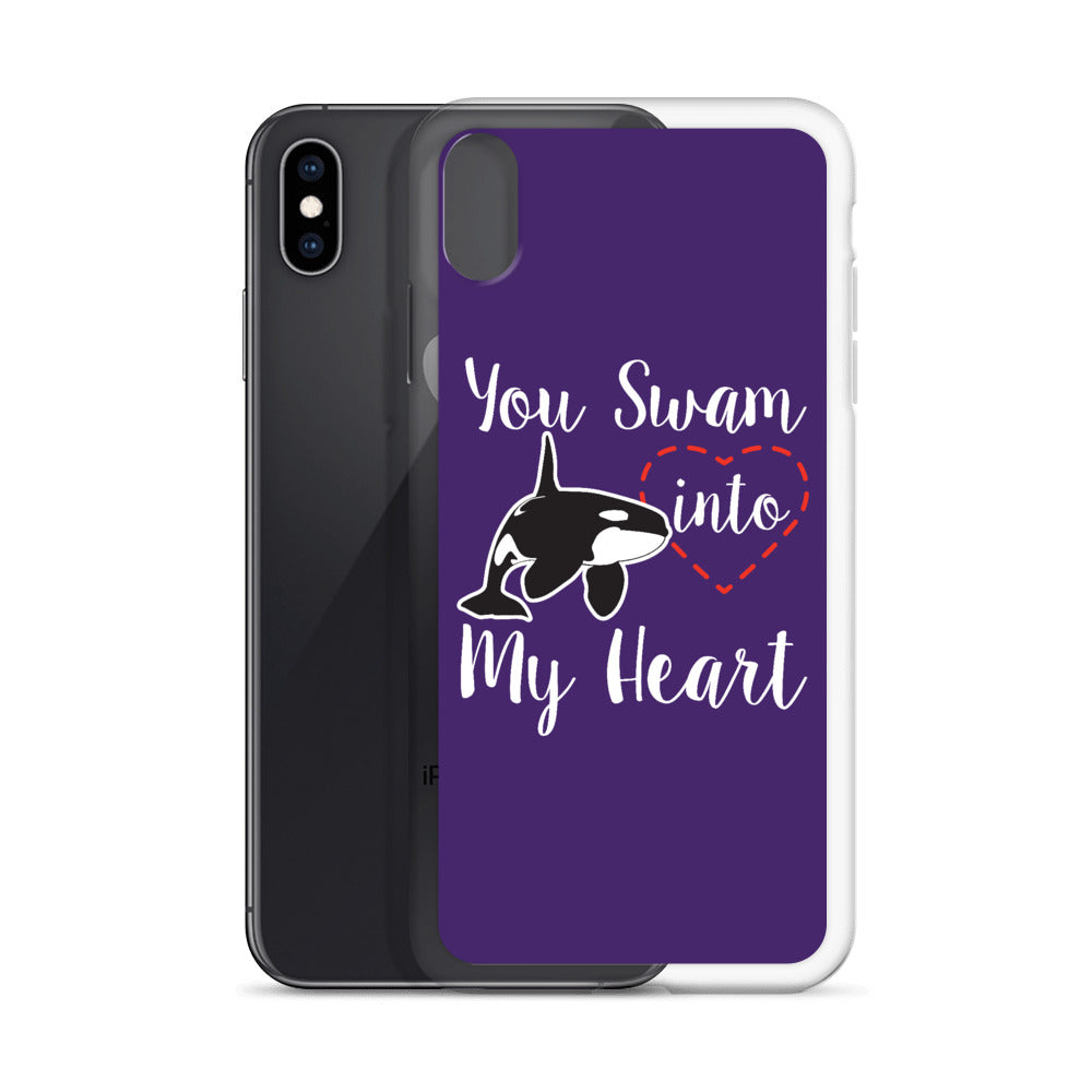 You Swam into My Heart iPhone Case Purple - Splashing Apparel