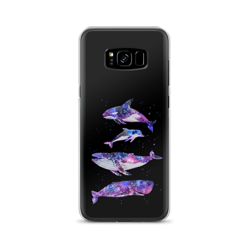 Stary Whales Samsung Case Black - Splashing Apparel