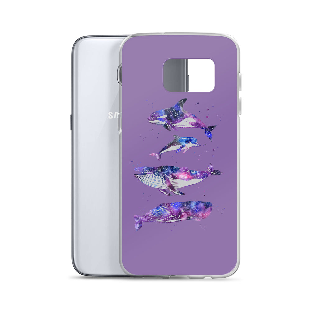 Stary Whales Samsung Case Purple - Splashing Apparel