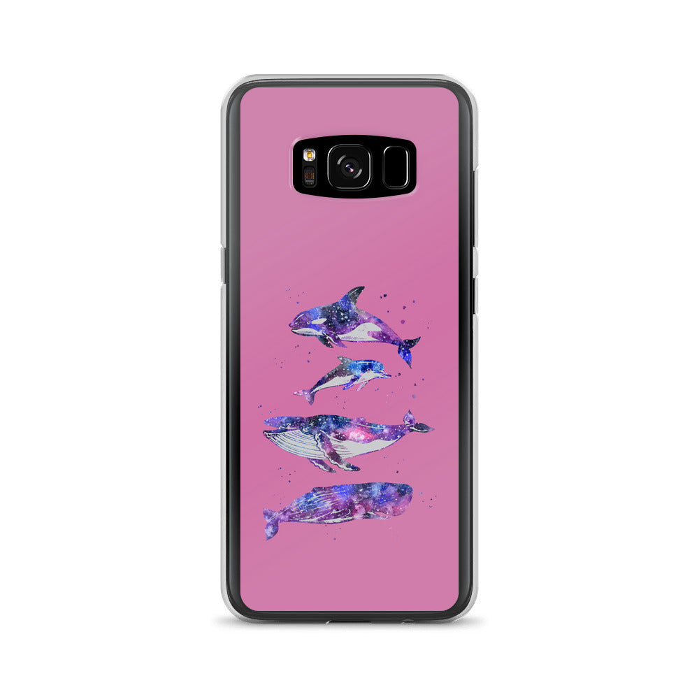 Stary Whales Samsung Case Pink - Splashing Apparel