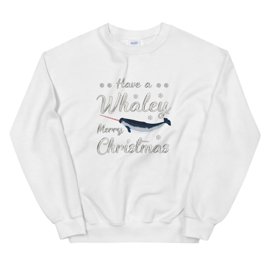 Candy Cane Narwhal Sweatshirt - Splashing Apparel
