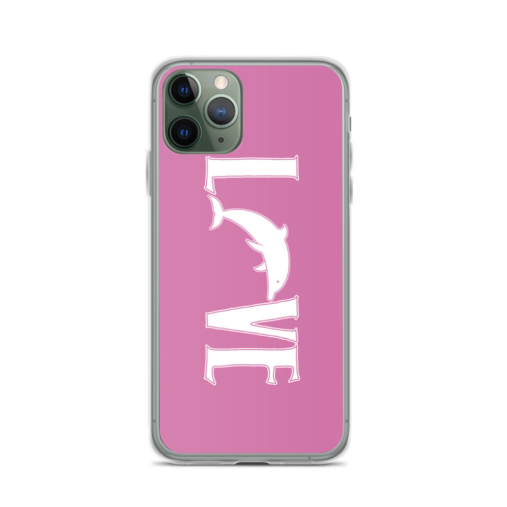 Love Dolphins iPhone Case Pink - Splashing Apparel