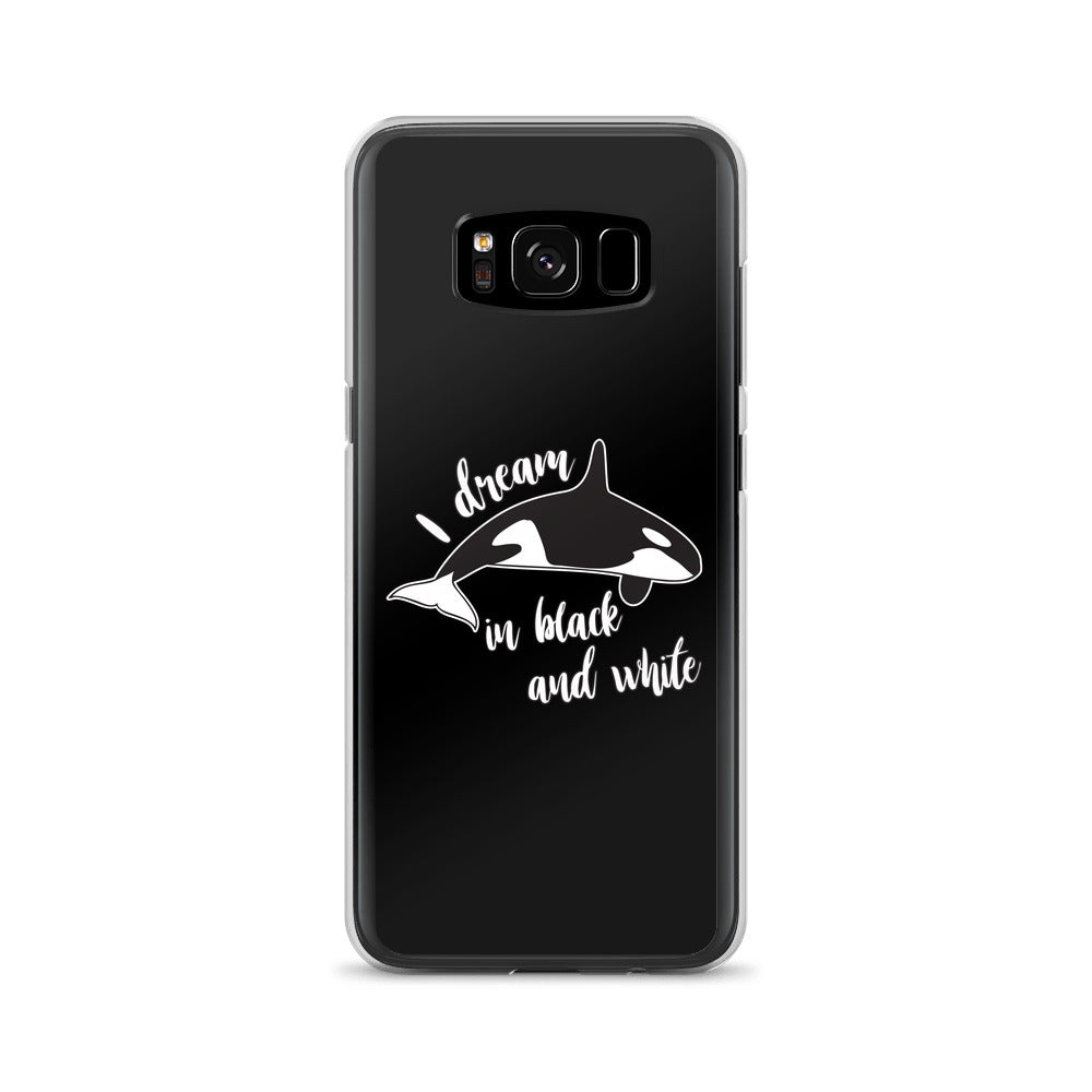 Dream in black and White Samsung Case Black - Splashing Apparel