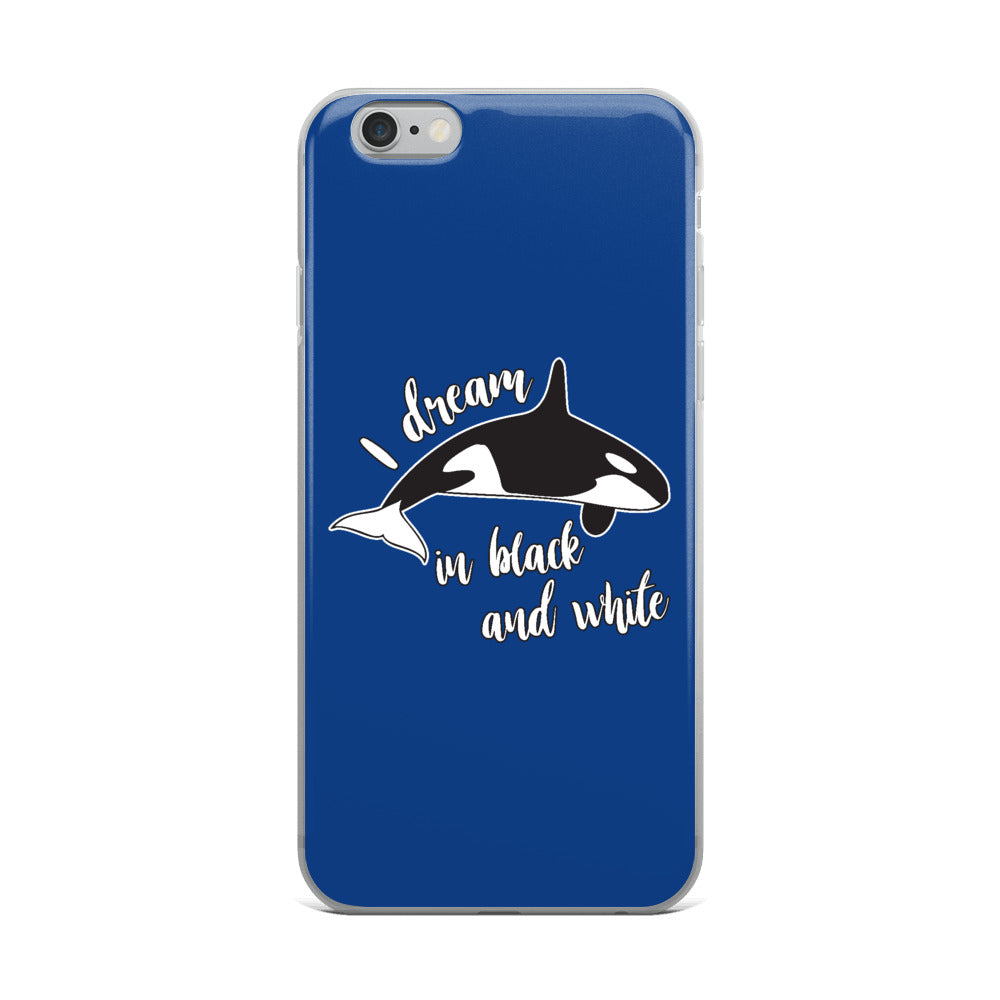 Dream in Black and White iPhone Case Dark Blue - Splashing Apparel