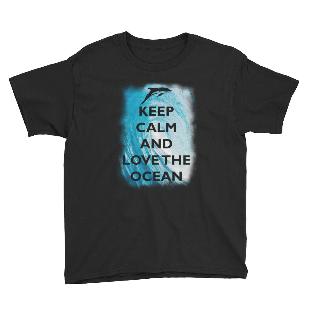 Keep Calm and Love the Ocean Kids Shirt - Splashing Apparel
