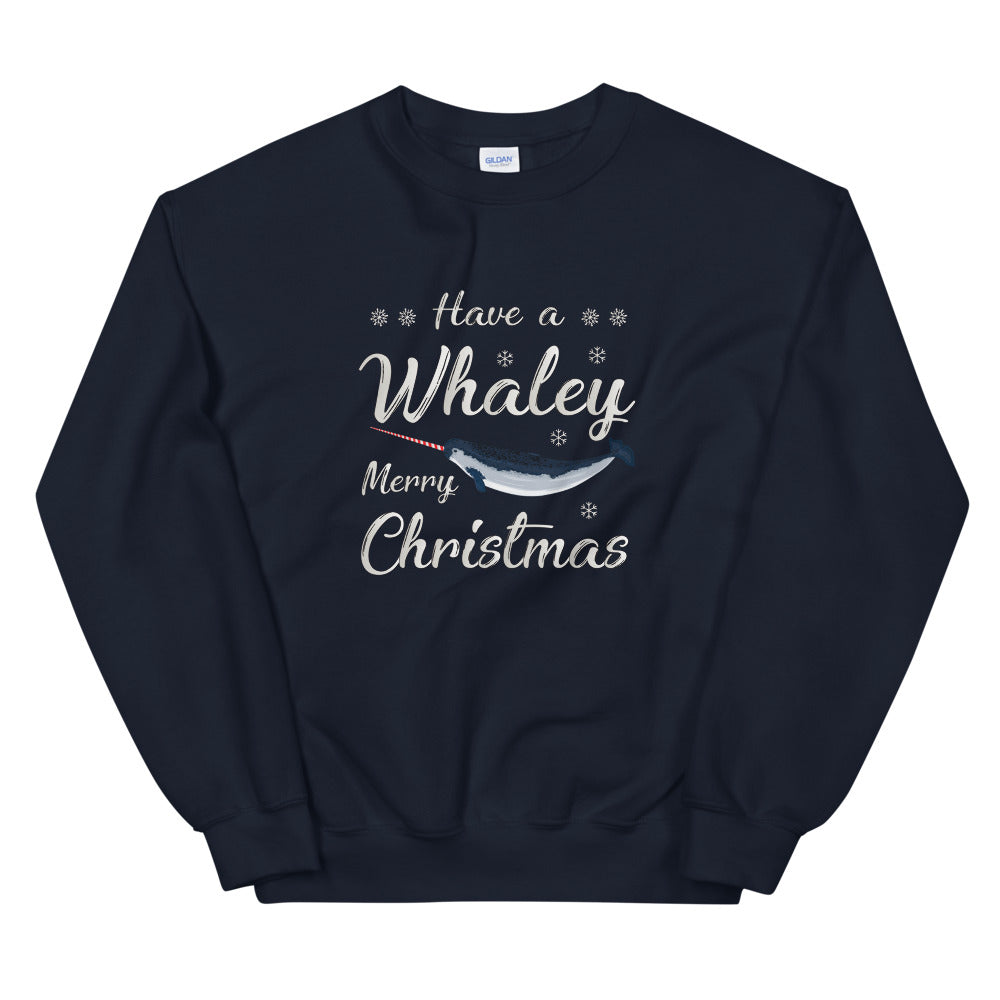 Candy Cane Narwhal Sweatshirt - Splashing Apparel