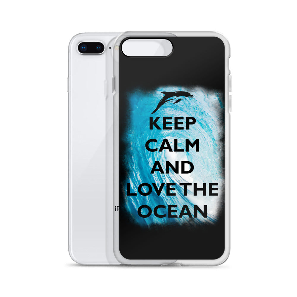 Keep Clam and Love the Ocean iPhone Case Black - Splashing Apparel
