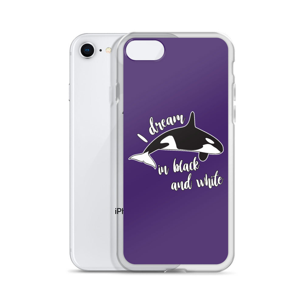 Dream in Black and White iPhone Case Purple - Splashing Apparel