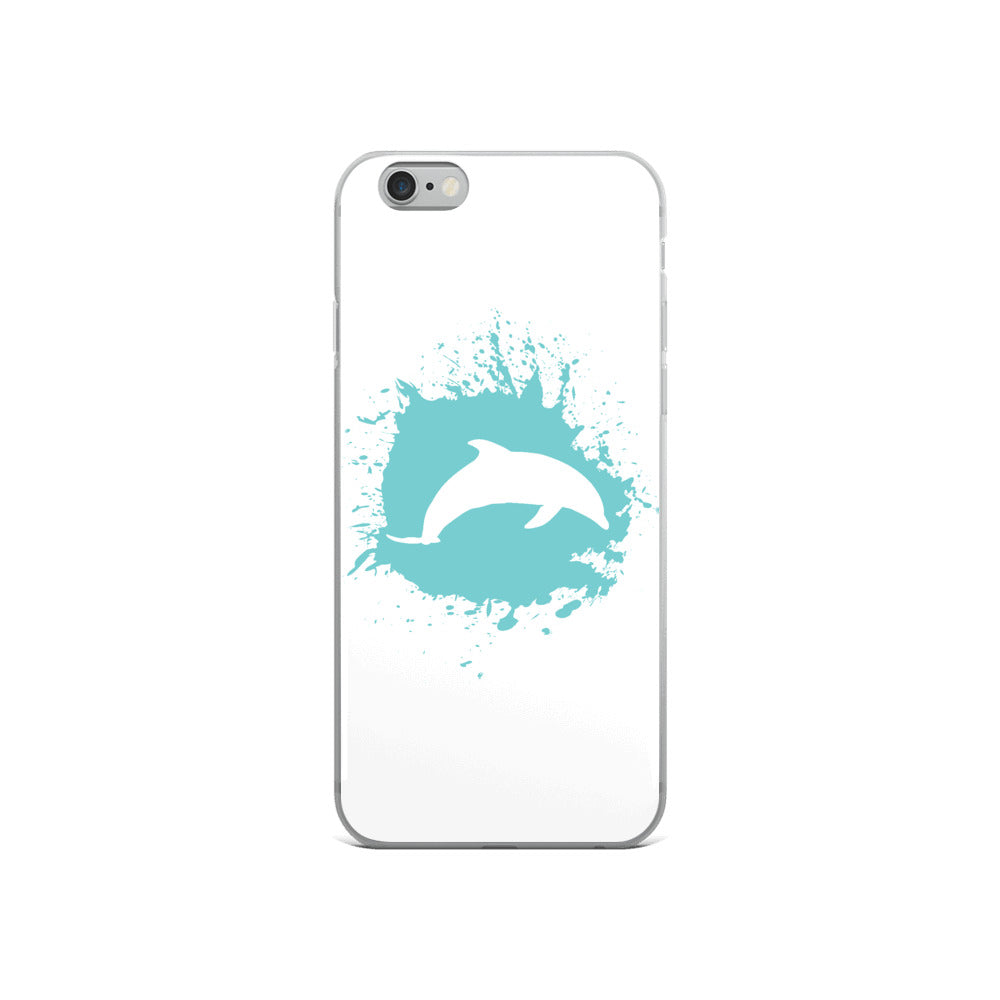 Dolphin Splash iPhone Case White - Splashing Apparel